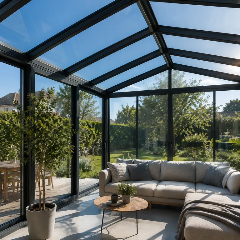 Wintergarten mit verglastem Dach – Hitzeschutz durch Sonnenschutzfolie